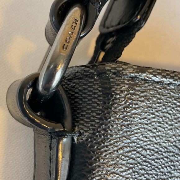 Coach Leather Monogram Crossbody Bag - Black/Gray - Picture 12 of 16